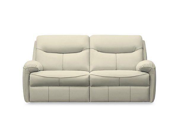 G Plan  Amesbury Leather 3 Seater Sofa with Manual Recliner  Oxford Putty | Bed Sava