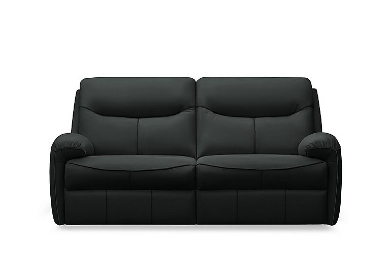 G Plan - Amesbury Leather 3 Seater Sofa with Manual Recliner - Cambridge Black