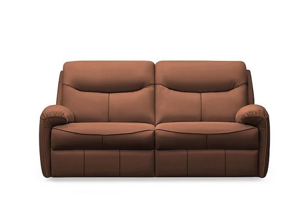 G Plan  Amesbury Leather 3 Seater Sofa with Manual Recliner  Cambridge Conker | Bed Sava