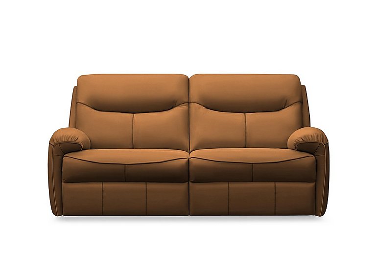 G Plan - Amesbury Leather 3 Seater Sofa with Manual Recliner - Cambridge Tan