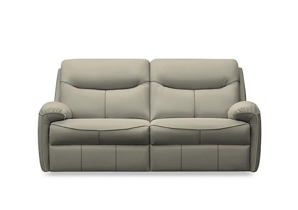 G Plan  Amesbury Leather 3 Seater Sofa with Manual Recliner  Cambridge Taupe | Bed Sava