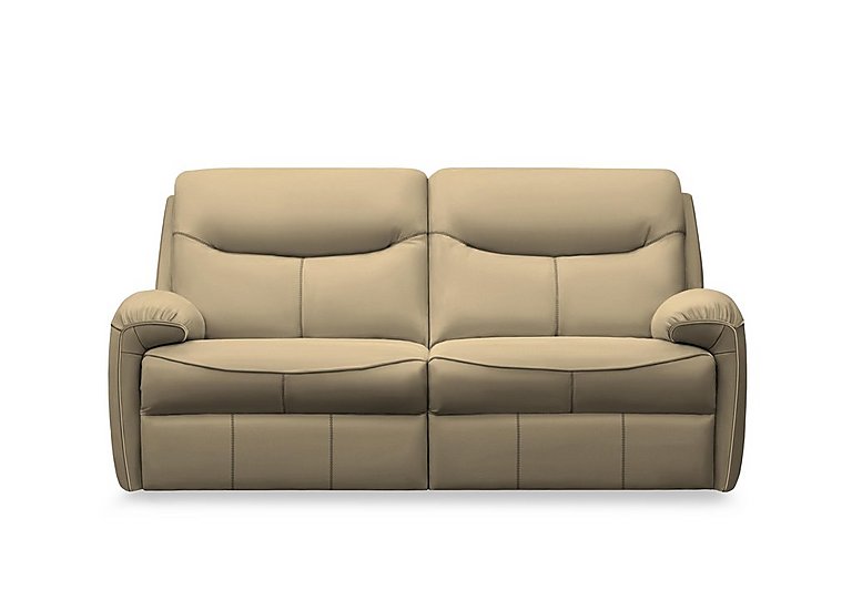 G Plan - Amesbury Leather 3 Seater Sofa with Manual Recliner - Cambridge Plaster