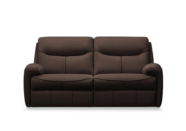 G Plan  Amesbury Leather 3 Seater Sofa with Manual Recliner  Capri Chocolate | Bed Sava