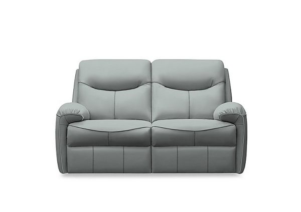 G Plan  Amesbury Leather 2 Seater Power Recliner Sofa  Cambridge Grey | Bed Sava