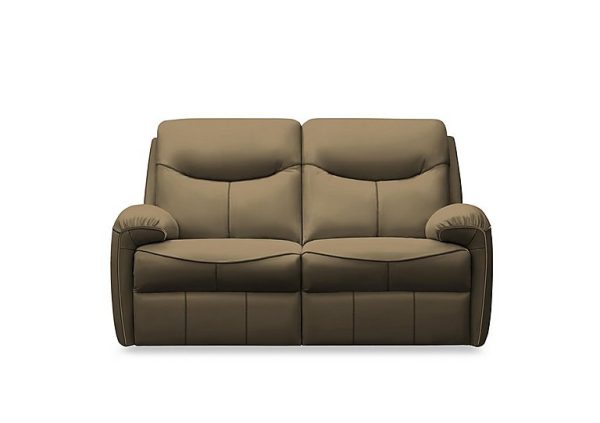 G Plan  Amesbury Leather 2 Seater Power Recliner Sofa  Capri Mushroom | Bed Sava
