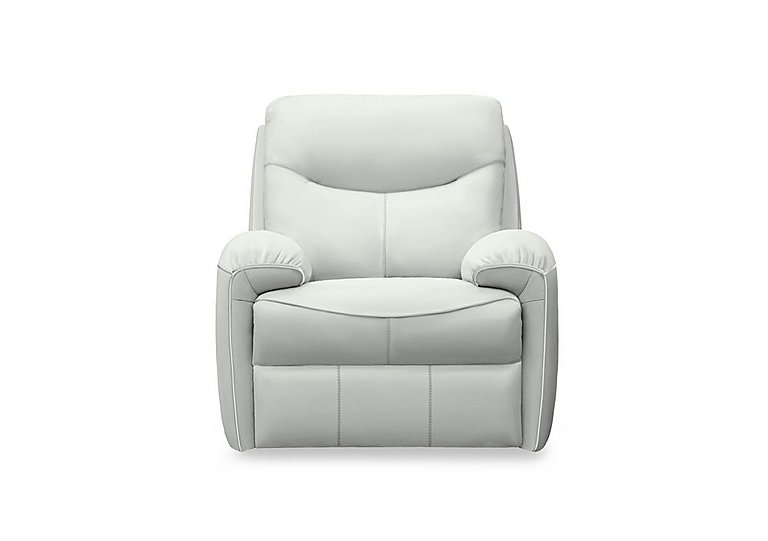 G Plan - Amesbury Leather Power Recliner Armchair with Power Headrest, Power Lumbar and Heated Seats - Oxford Chalk