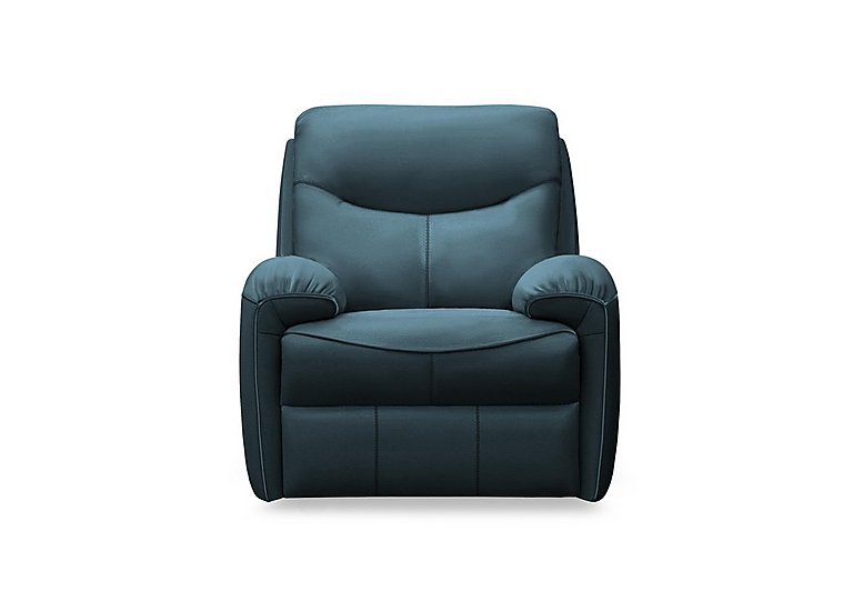 G Plan - Amesbury Leather Power Recliner Armchair with Power Headrest, Power Lumbar and Heated Seats - Cambridge Navy