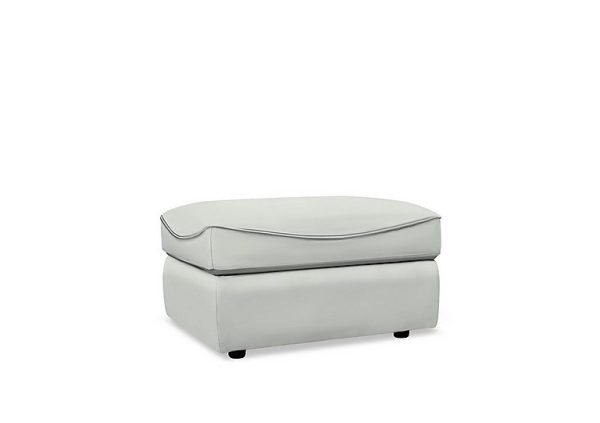 G Plan  Amesbury Leather Footstool  Oxford Chalk | Bed Sava