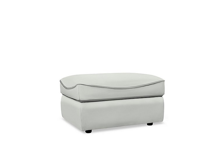 G Plan - Amesbury Leather Footstool - Oxford Chalk
