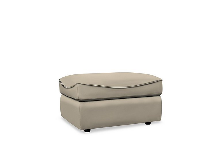 G Plan - Amesbury Leather Footstool - Oxford Mushroom