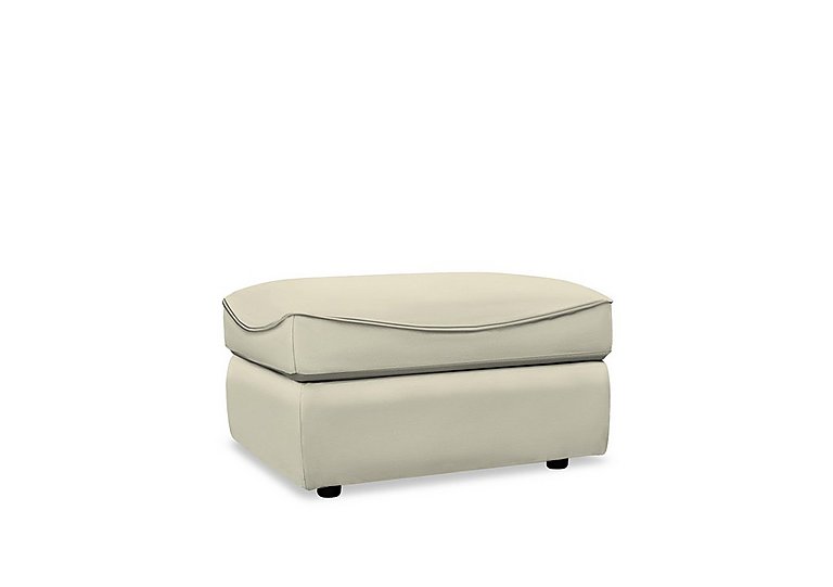 G Plan - Amesbury Leather Footstool - Oxford Putty