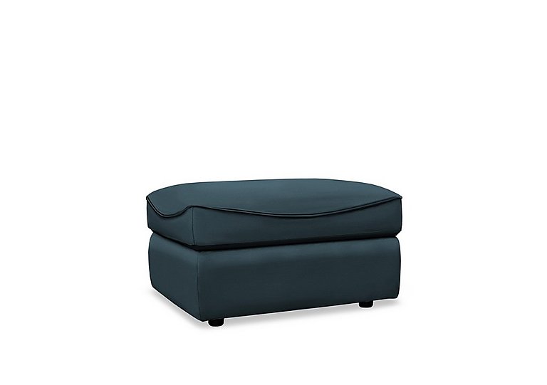 G Plan - Amesbury Leather Footstool - Cambridge Navy