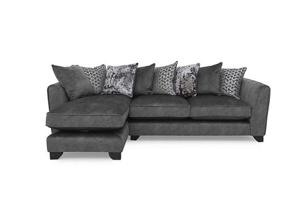 Ariana Fabric Pillow Back Left Hand Facing Chaise End Sofa  Dapple Moleskin | Bed Sava