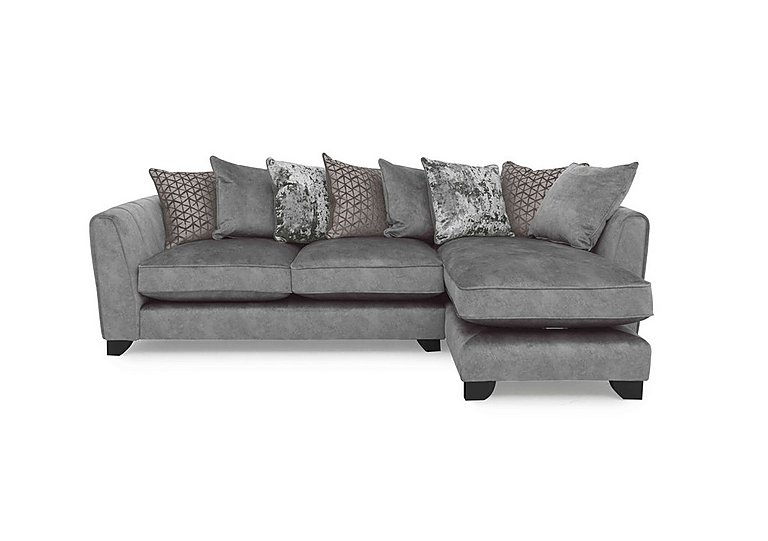 Ariana Fabric Pillow Back Right Hand Facing Chaise End Sofa - Dapple Silver