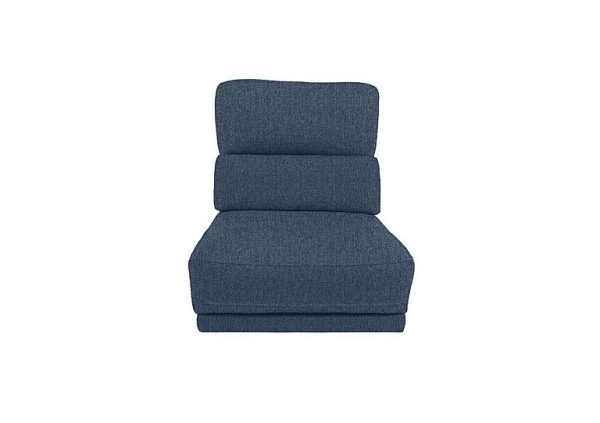 Axel Fabric 125 Seater Armless Unit  Power Recliner  R38 Blue | Bed Sava