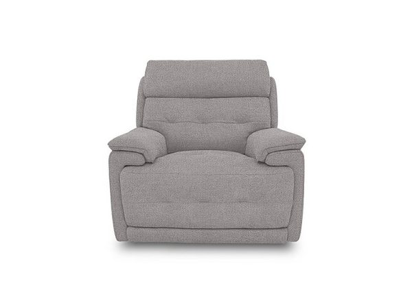 Brescia Fabric Power Recliner Chair with Power Headrest  R27 Pewter | Bed Sava