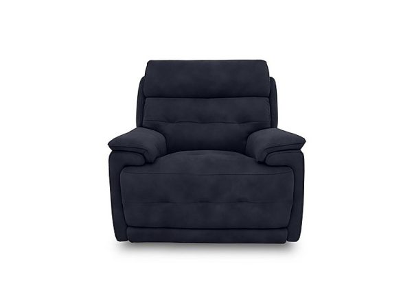 Brescia Fabric Power Recliner Chair with Power Headrest  R15 Navy Blue | Bed Sava