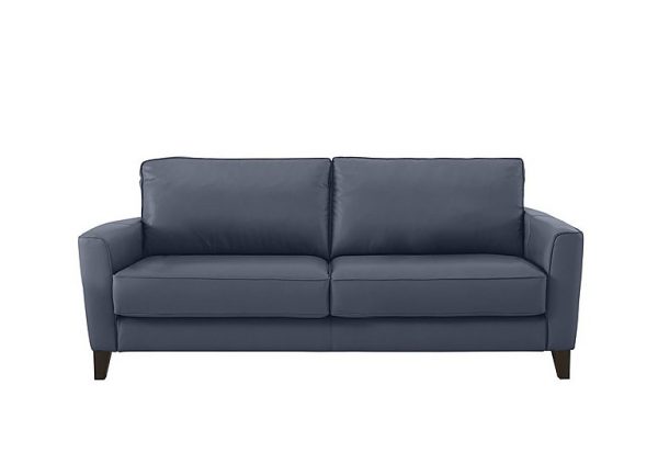 Brondby 3 Seater BV Leather Sofa  BV Ocean Blue | Bed Sava