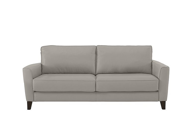 Brondby 3 Seater BV Leather Sofa - Silver Grey