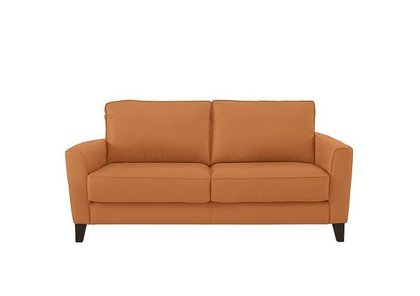 Brondby 2 Seater NC Leather Sofa  NC Honey Yellow | Bed Sava