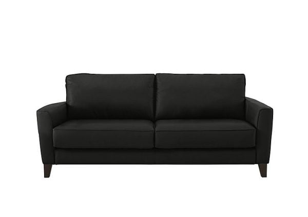 Brondby 3 Seater NC Leather Sofa  Black | Bed Sava