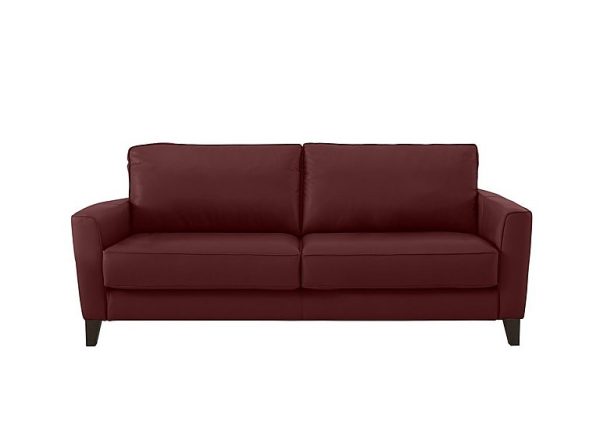 Brondby 3 Seater NC Leather Sofa  NC Deep Red | Bed Sava