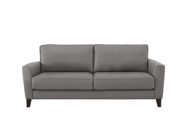 Brondby 3 Seater NC Leather Sofa  Sleet | Bed Sava