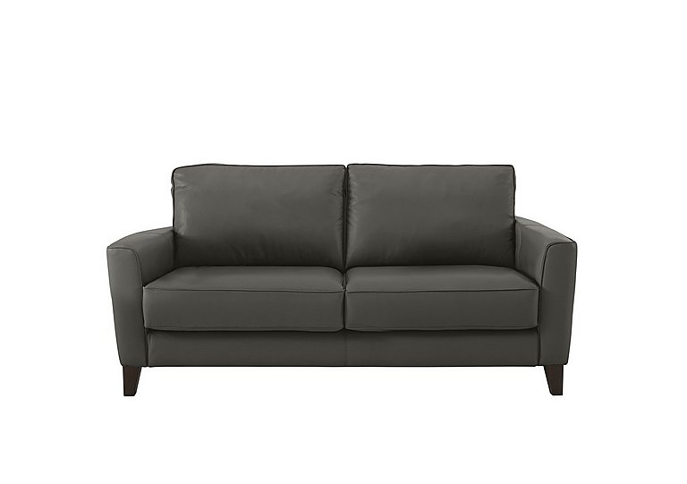 Brondby 2 Seater NC Leather Sofa - Charcoal Grey