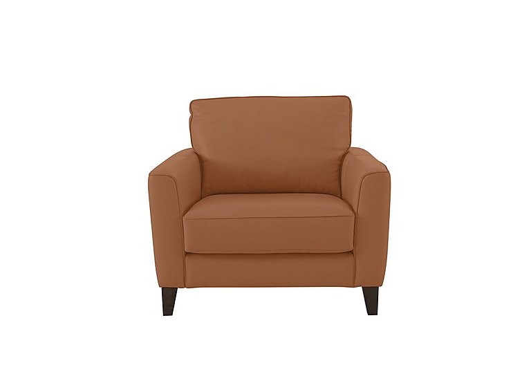 Brondby NC Leather Armchair - Pecan Brown