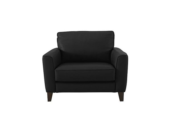 World of Leather  Brondby BV NC Leather Cuddle Chair  Classic Black | Bed Sava