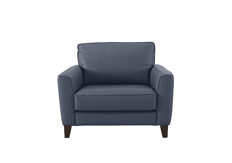 World of Leather - Brondby BV NC Leather Cuddle Chair - BV Ocean Blue