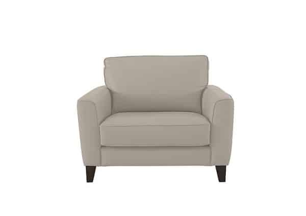World of Leather  Brondby BV NC Leather Cuddle Chair  Silver Grey | Bed Sava