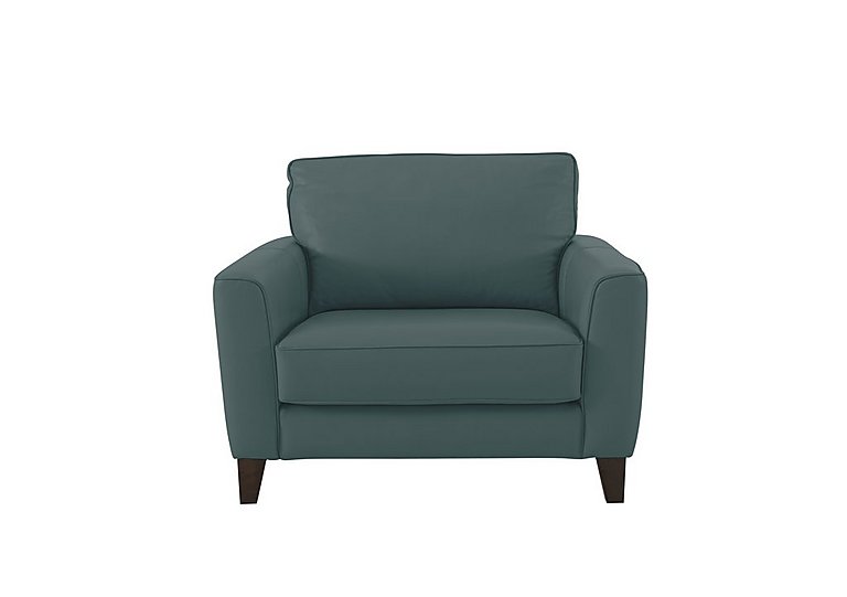 Brondby NC Leather Cuddle Chair - NC Lake Green