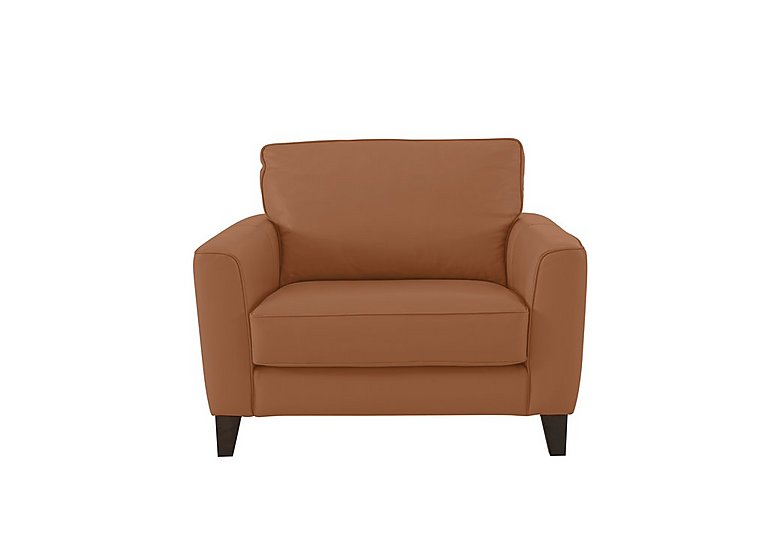 Brondby NC Leather Cuddle Chair - Pecan Brown