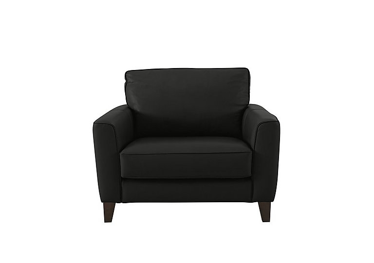 Brondby NC Leather Cuddle Chair - Black