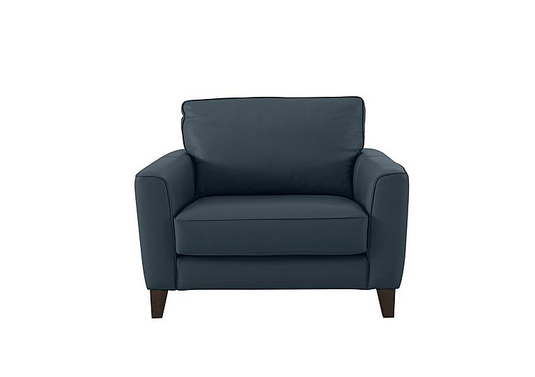 Brondby NC Leather Cuddle Chair - NC Ocean Blue