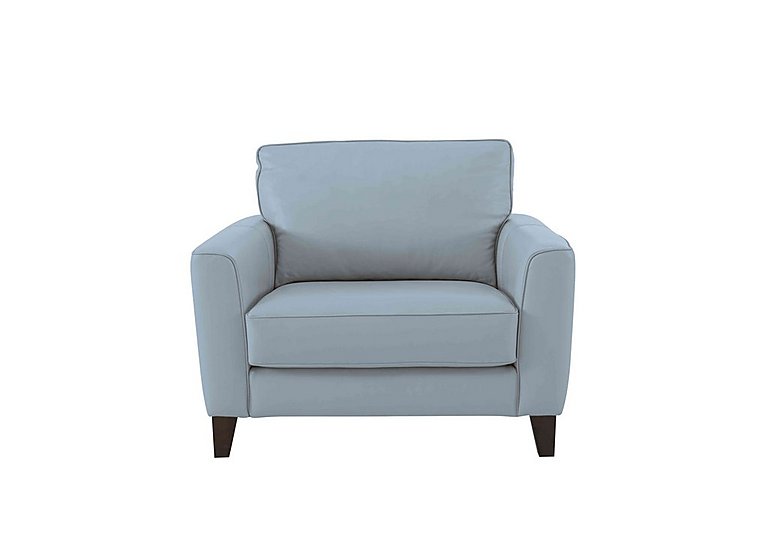 Brondby NC Leather Cuddle Chair - Pearl Blue