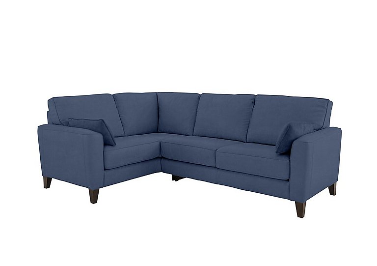 Brondby Small Fabric Left Hand Facing Corner Sofa - Blue
