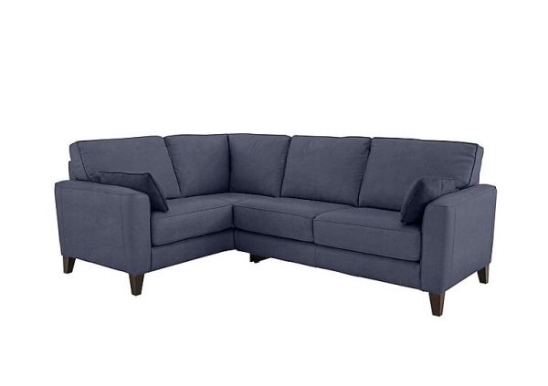 Brondby Small Fabric Left Hand Facing Corner Sofa  R23 Blue | Bed Sava
