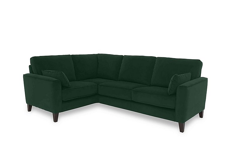 Brondby Small Fabric Left Hand Facing Corner Sofa - Emerald Green