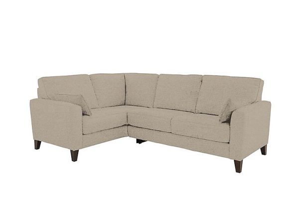 Brondby Small Fabric Left Hand Facing Corner Sofa  R28 Beige | Bed Sava