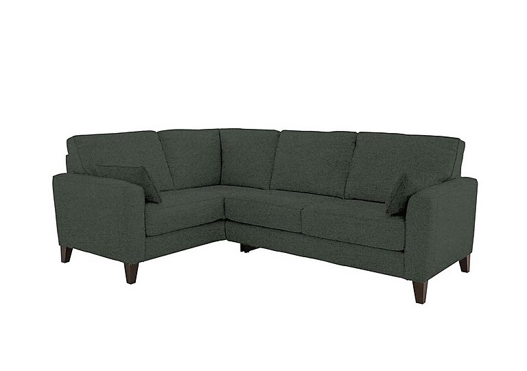 Brondby Small Fabric Left Hand Facing Corner Sofa - Moss Green
