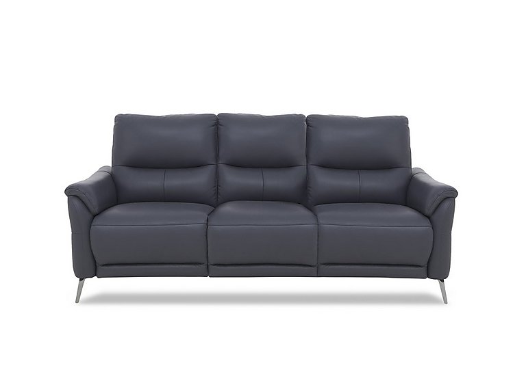 Daytona 3 Seater Leather Power Recliner Sofa with Drinks Holder and Built-in Bluetooth Speaker - Lavender Grey