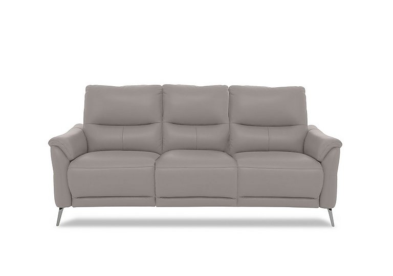 Daytona 3 Seater Leather Power Recliner Sofa with Drinks Holder and Built-in Bluetooth Speaker - Lead Grey