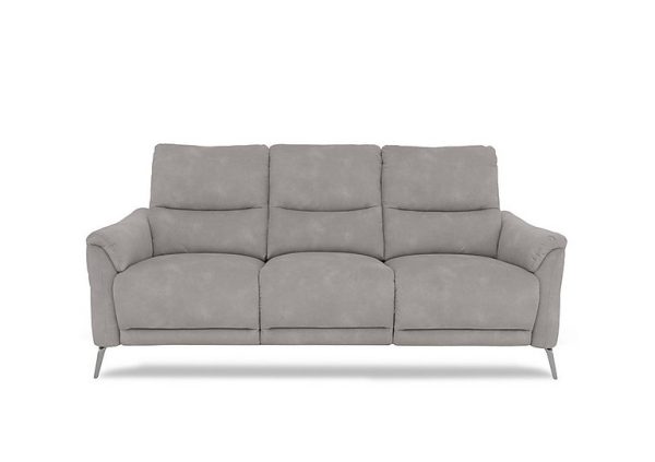 Daytona 3 Seater Fabric Power Recliner Sofa with Drop Down  Dexter Stone | Bed Sava