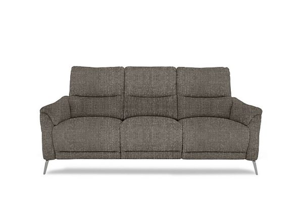 Daytona 3 Seater Fabric Power Recliner Sofa with Drop Down  Anivia Brown | Bed Sava