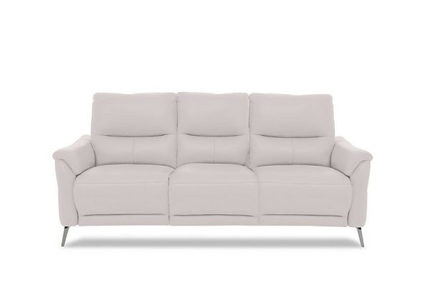 Daytona 3 Seater Leather Power Recliner Sofa with Drop Down  Cotton | Bed Sava