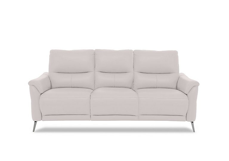 Daytona 3 Seater Leather Power Recliner Sofa with Drop Down - Cotton