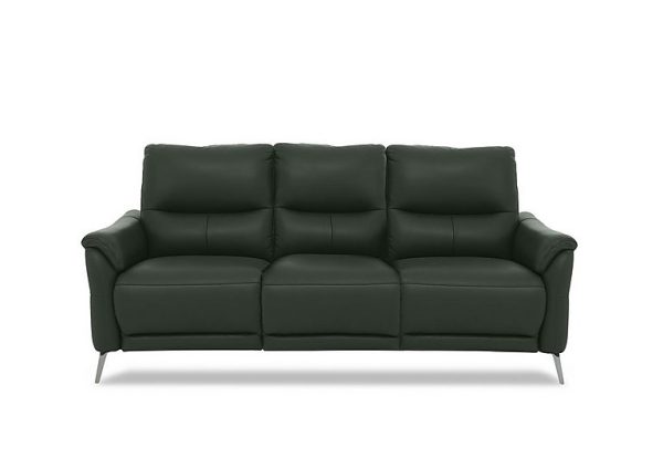 Daytona 3 Seater Leather Power Recliner Sofa with Drop Down  Oslo Pine | Bed Sava