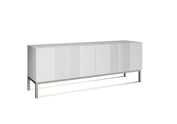 Delta Large TV Unit with Smart LED Lighting  White | Bed Sava